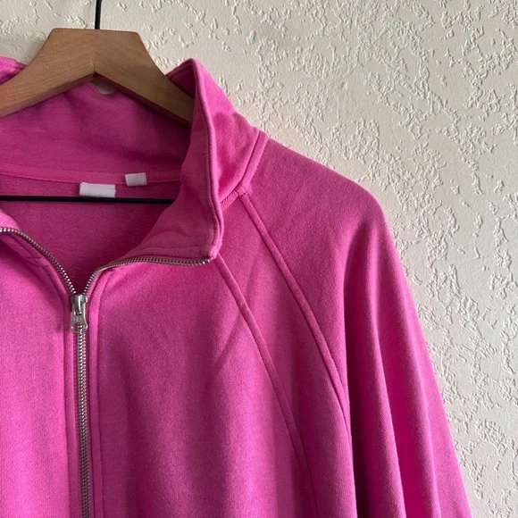 GAP | oversized half zip pullover sweatshirt hot pink | XL - Picture 2 of 6
